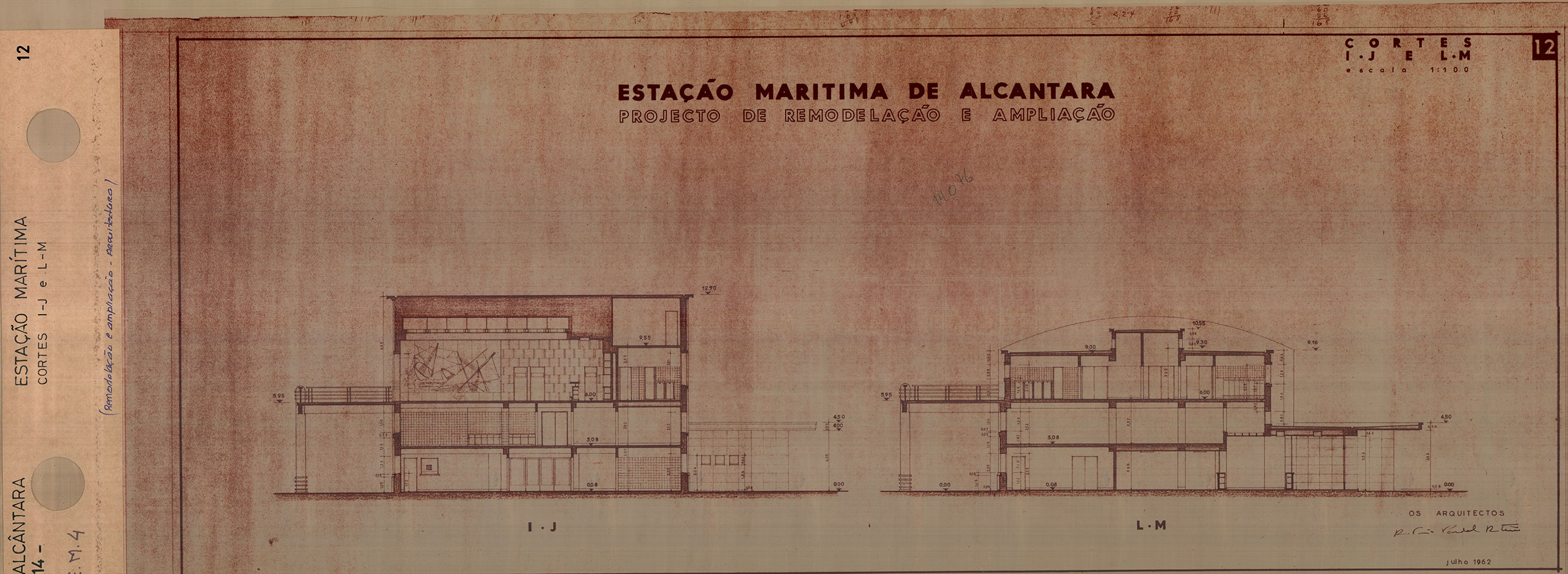 Projeto Porfírio Pardal Monteiro. Estação Marítima de Alcântara. Prolongamento da Galeria. Arquivo do Porto de Lisboa.